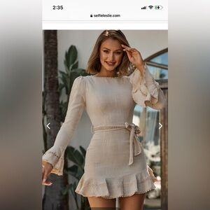 Selfie Leslie Cream Ruffle Dress